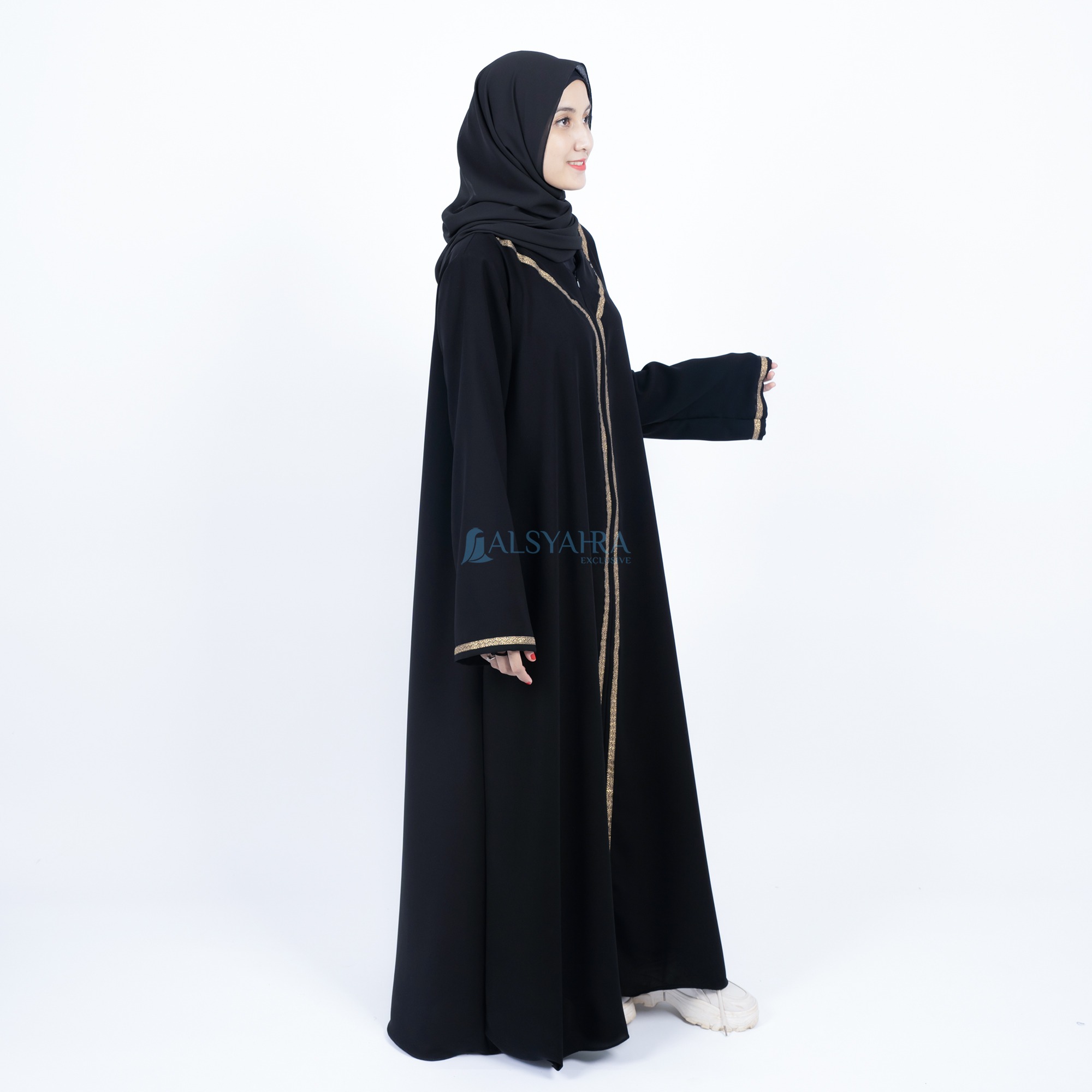 Alsyahra Exclusive - Abaya Gamis Syari Khadijah Soft Jetblack
