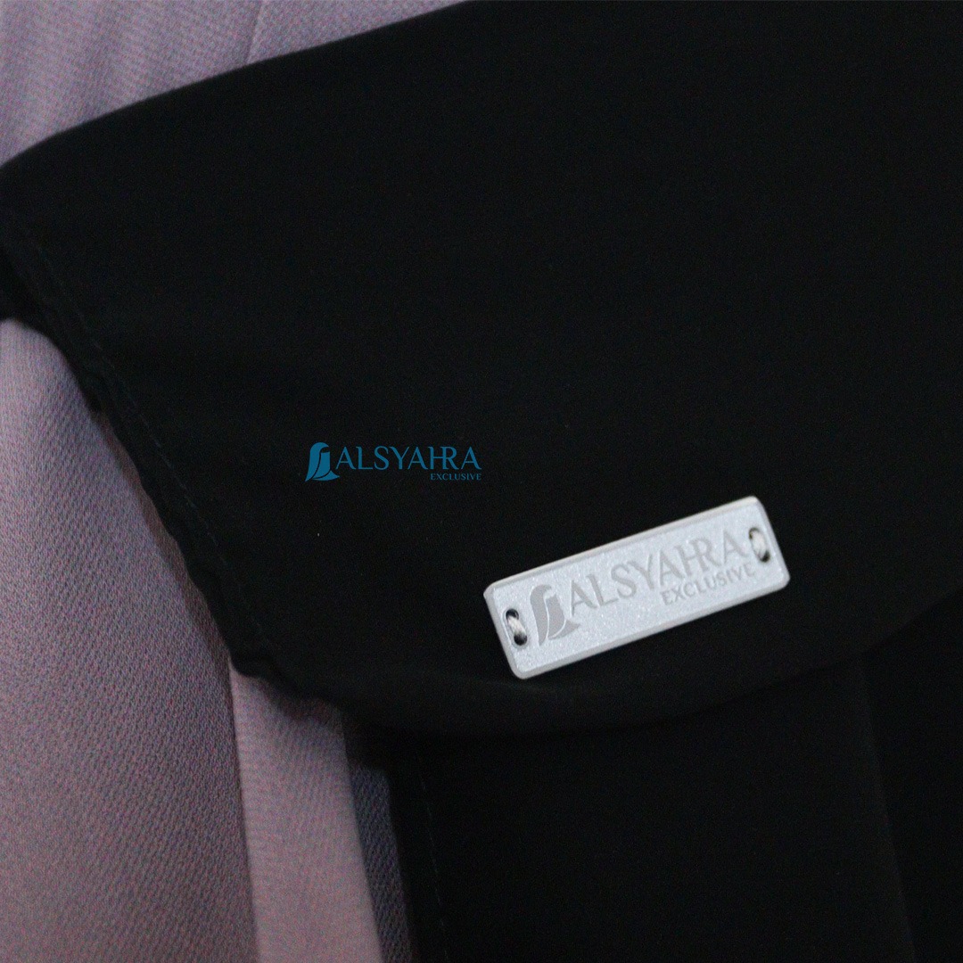 PAKET HEMAT 2pcs Niqab Poni Basic Sifon Silk Jetblack Arab Alsyahra Exclusive