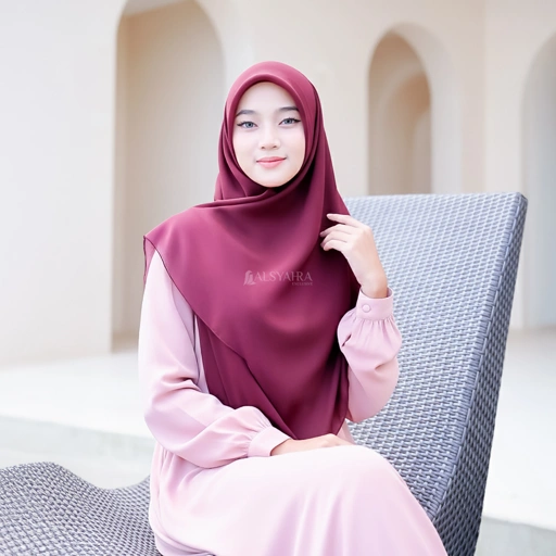 Image of Alsyahra Exclusive - Set Hijab Segi Empat Square Cadar 2 Layer Sifon Cerruti Premium