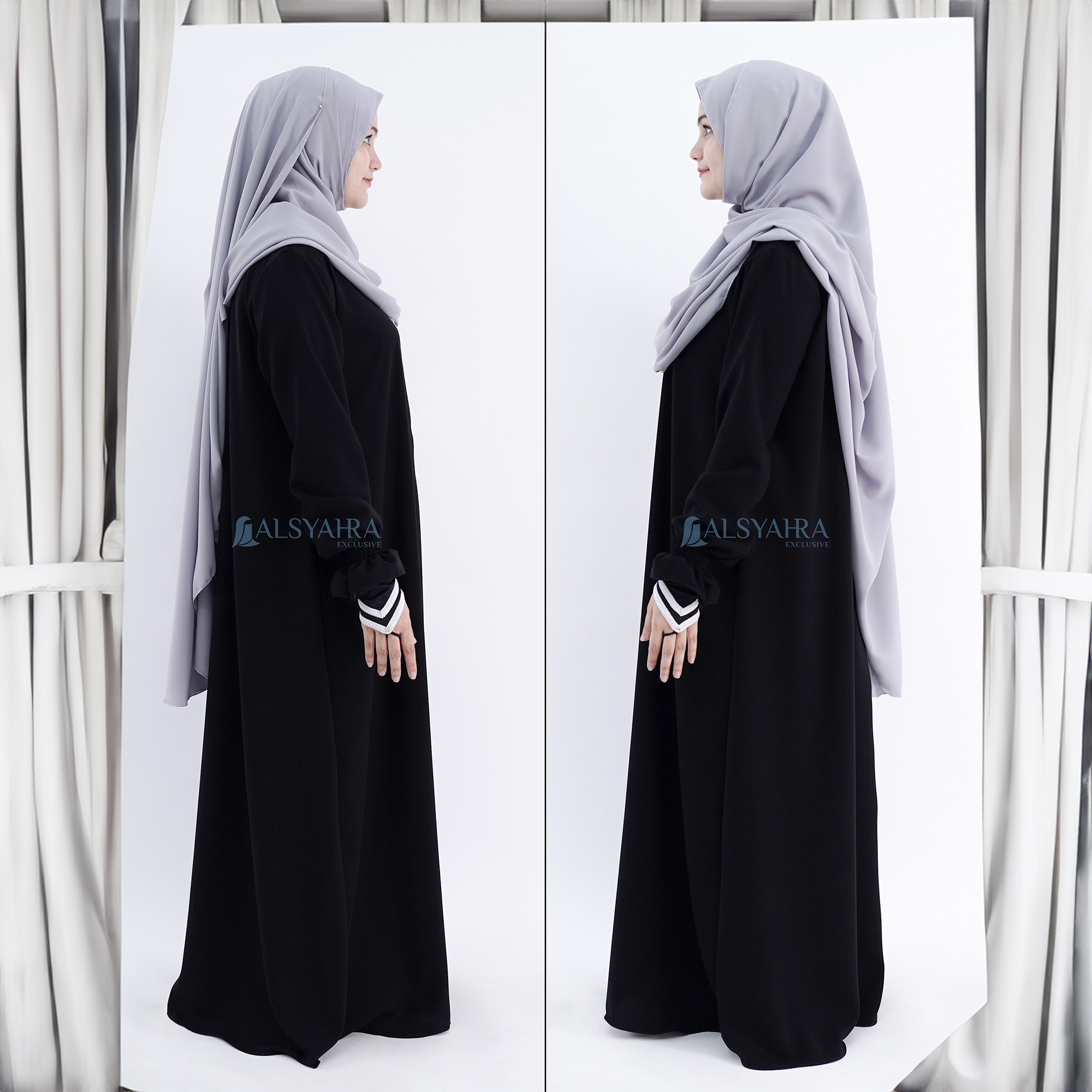 Alsyahra Exclusive - Abaya Gamis Syari Humaira Jetblack