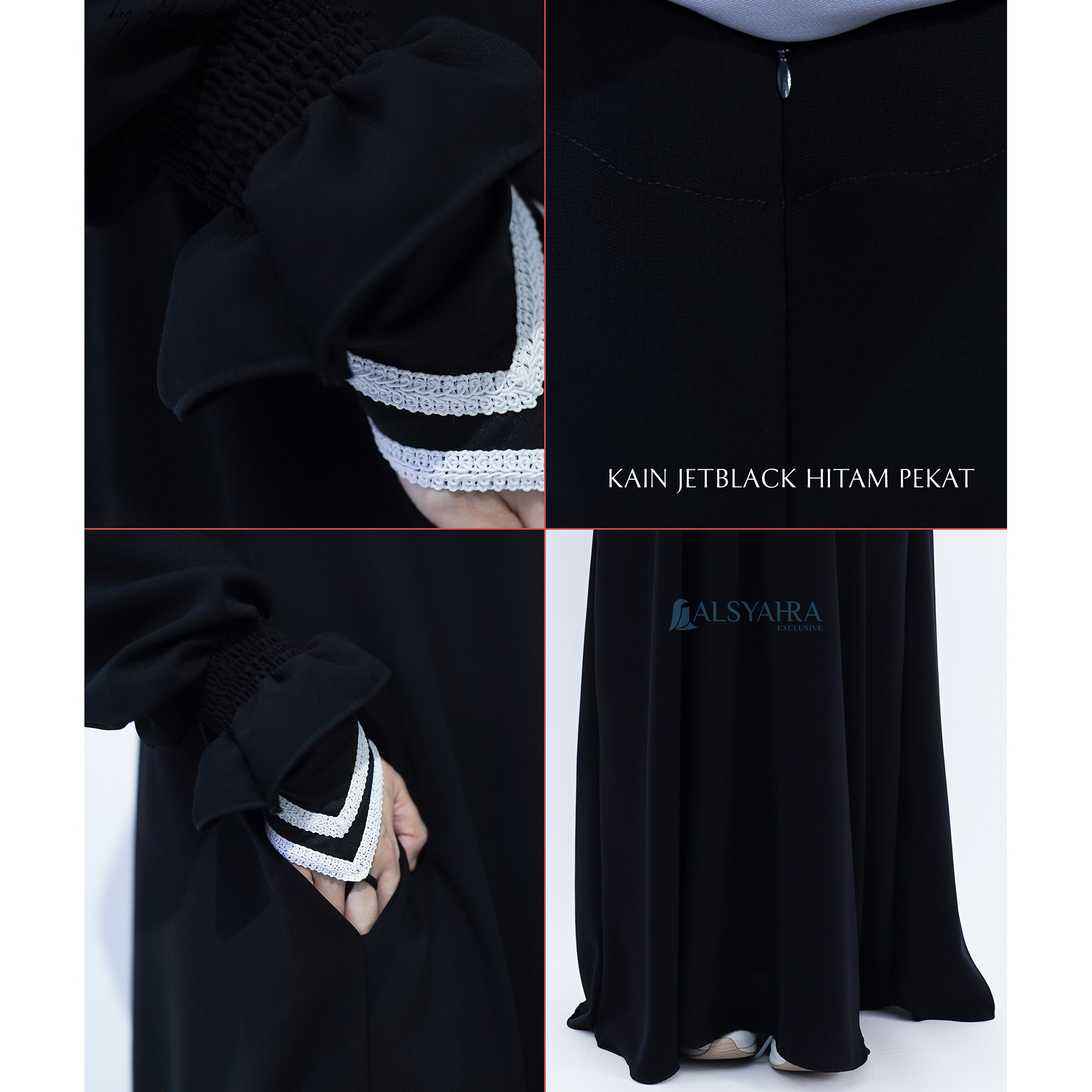 Alsyahra Exclusive - Abaya Gamis Syari Humaira Jetblack