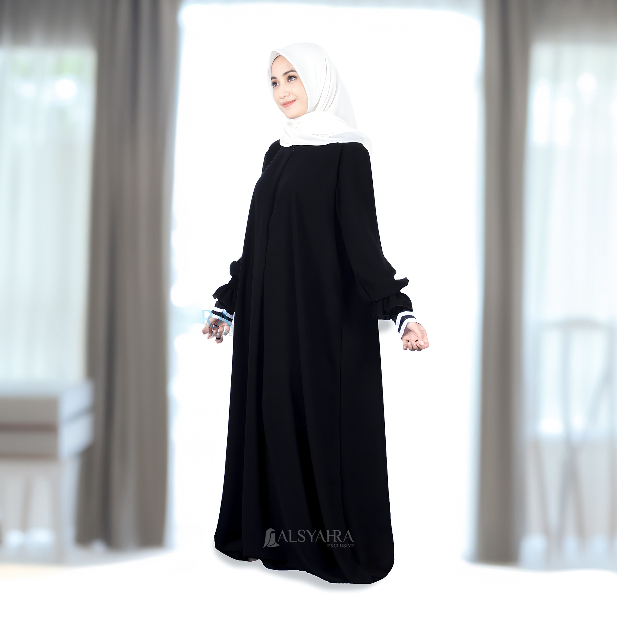 Alsyahra Exclusive - Abaya Gamis Syari Humaira Jetblack