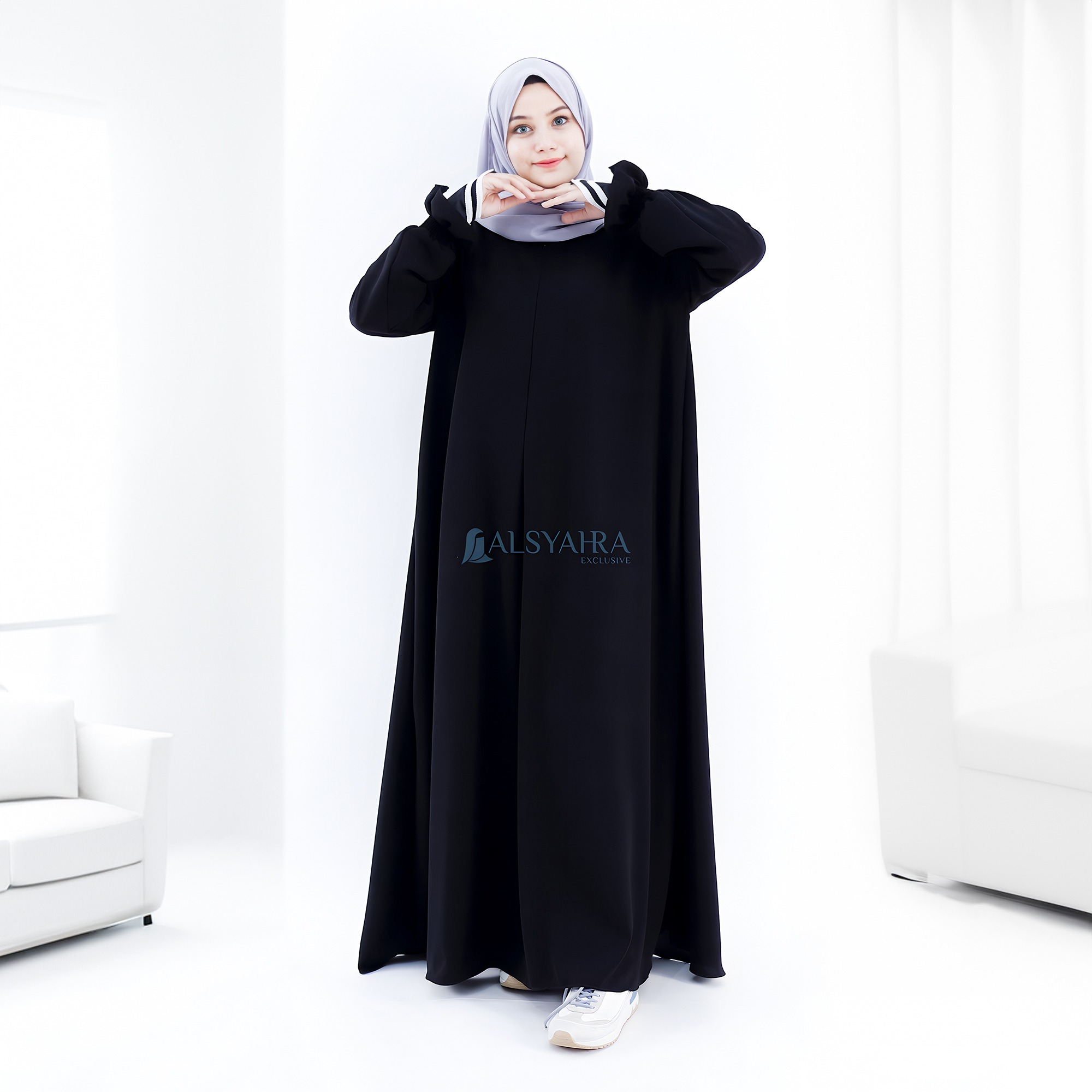 Alsyahra Exclusive - Abaya Gamis Syari Humaira Jetblack