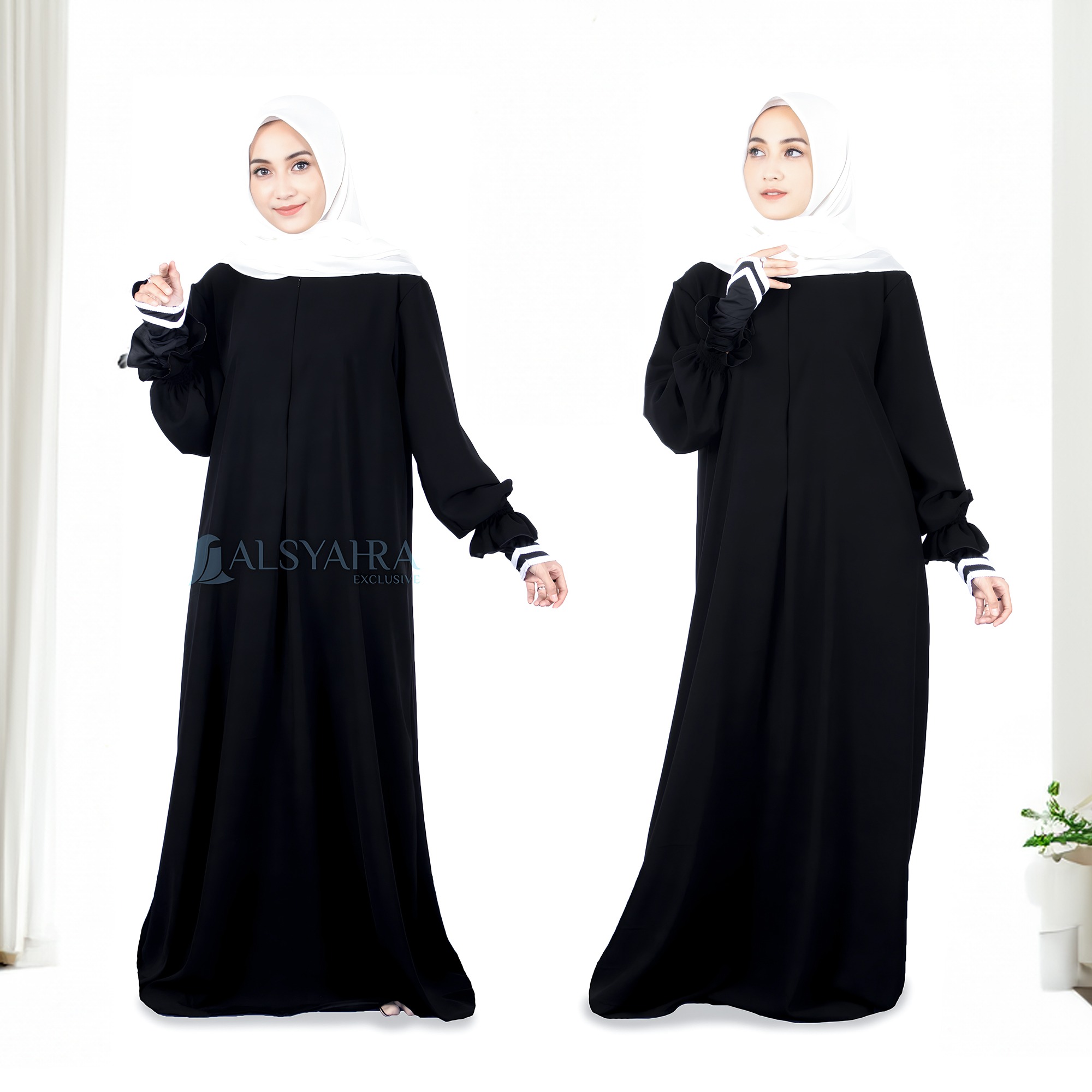 Alsyahra Exclusive - Abaya Gamis Syari Humaira Jetblack