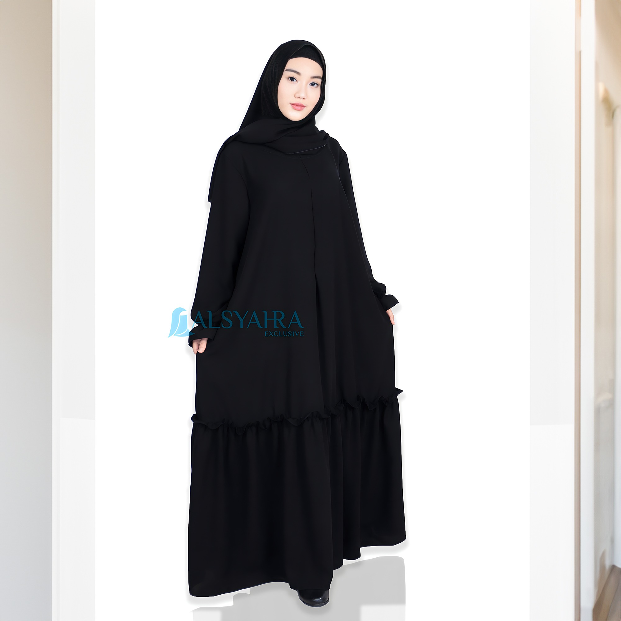 Alsyahra Exclusive - Abaya Gamis Syari Jamila Jetblack