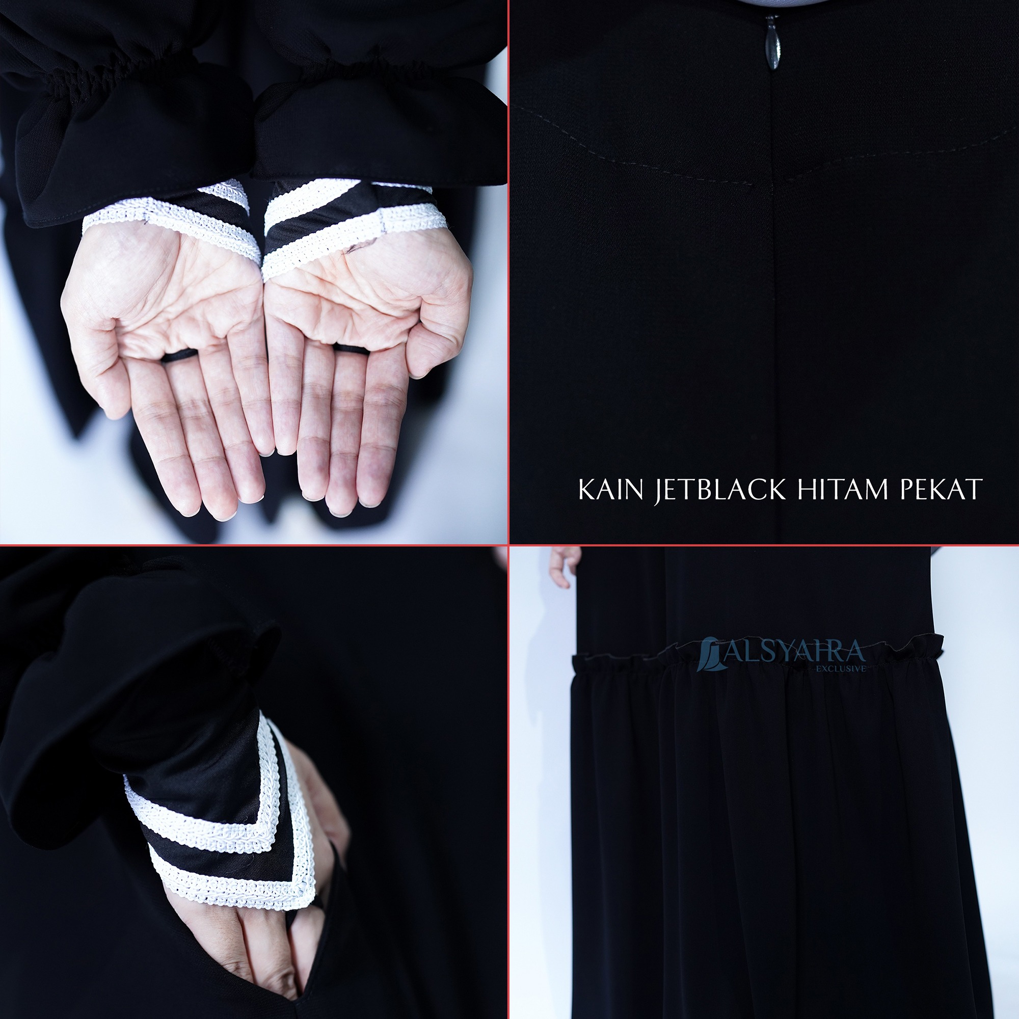 Alsyahra Exclusive - Abaya Gamis Syari Jamila Jetblack