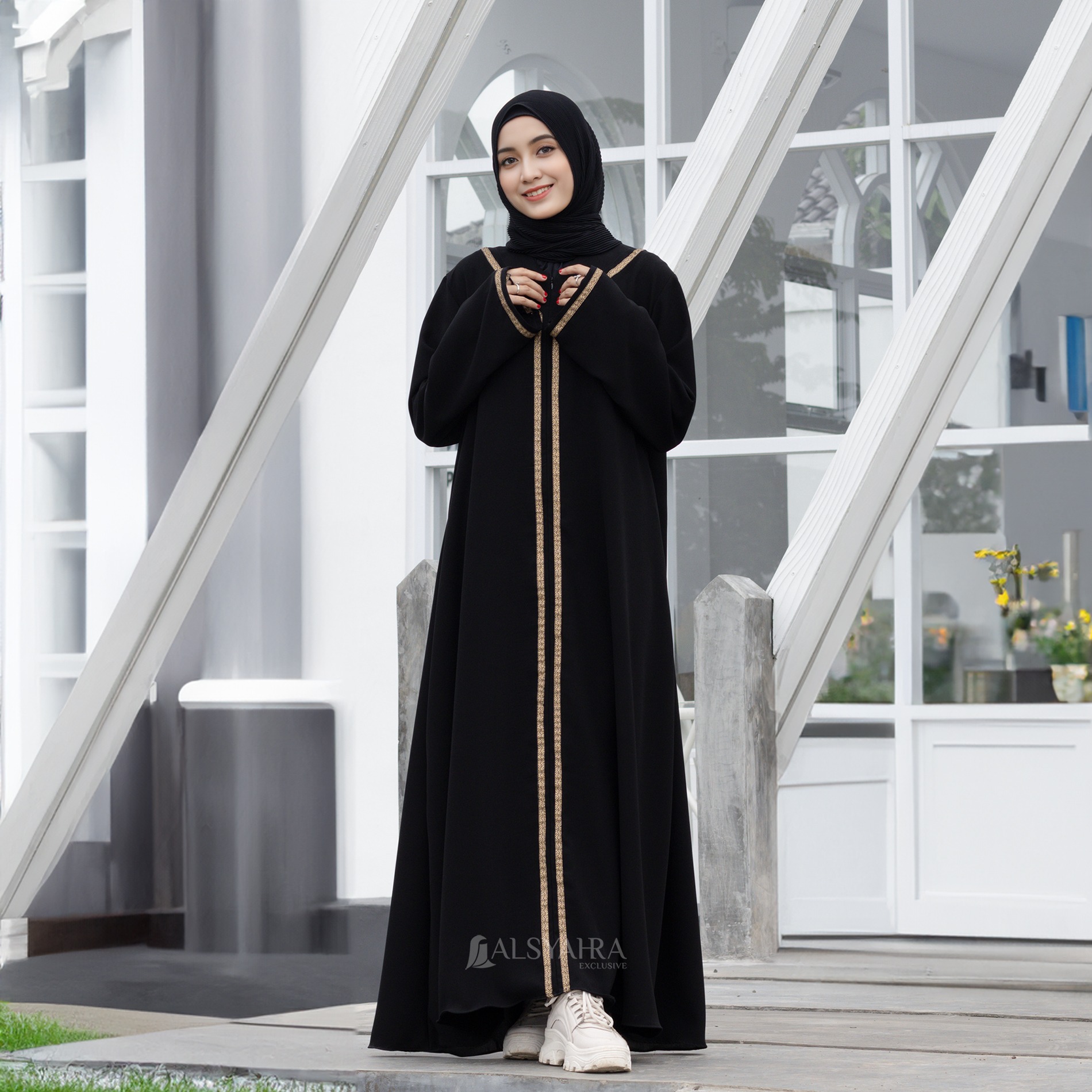 Alsyahra Exclusive - Abaya Gamis Syari Khadijah Soft Jetblack