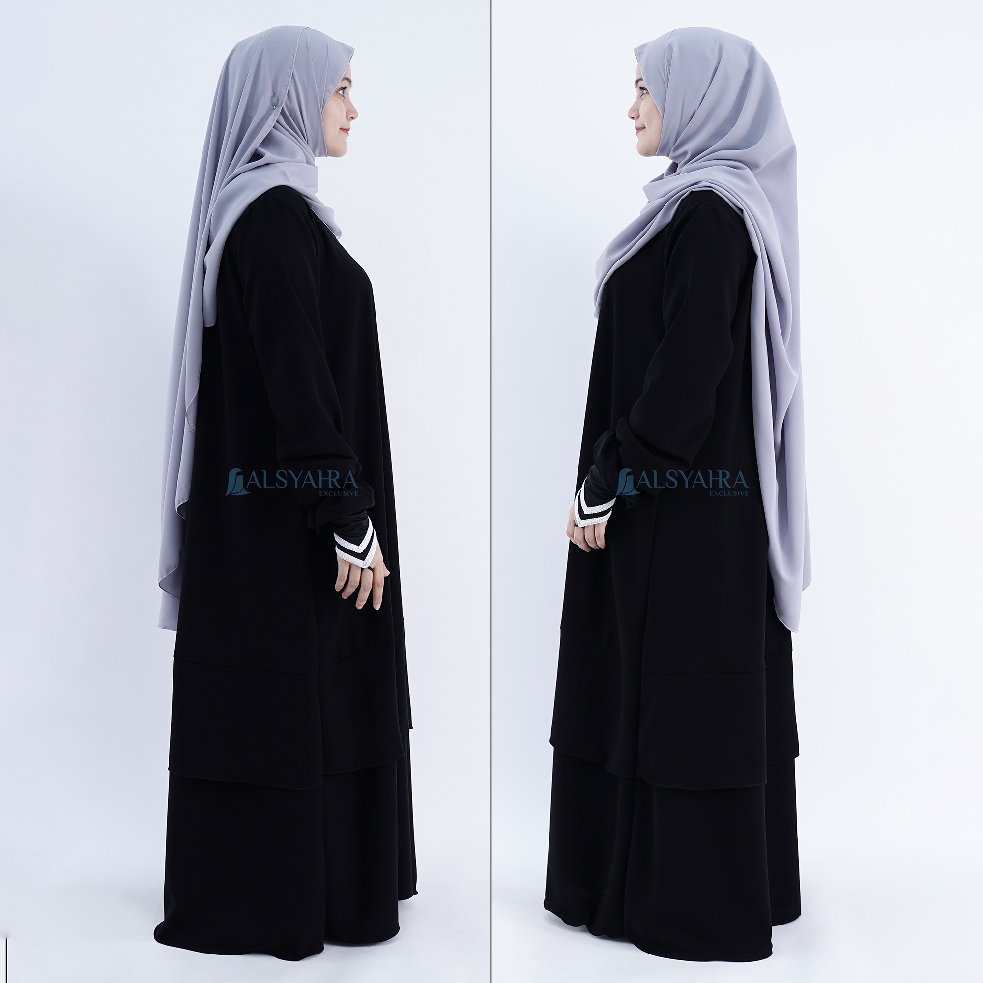 Alsyahra Exclusive - Abaya Gamis Syari Salamah Jetblack