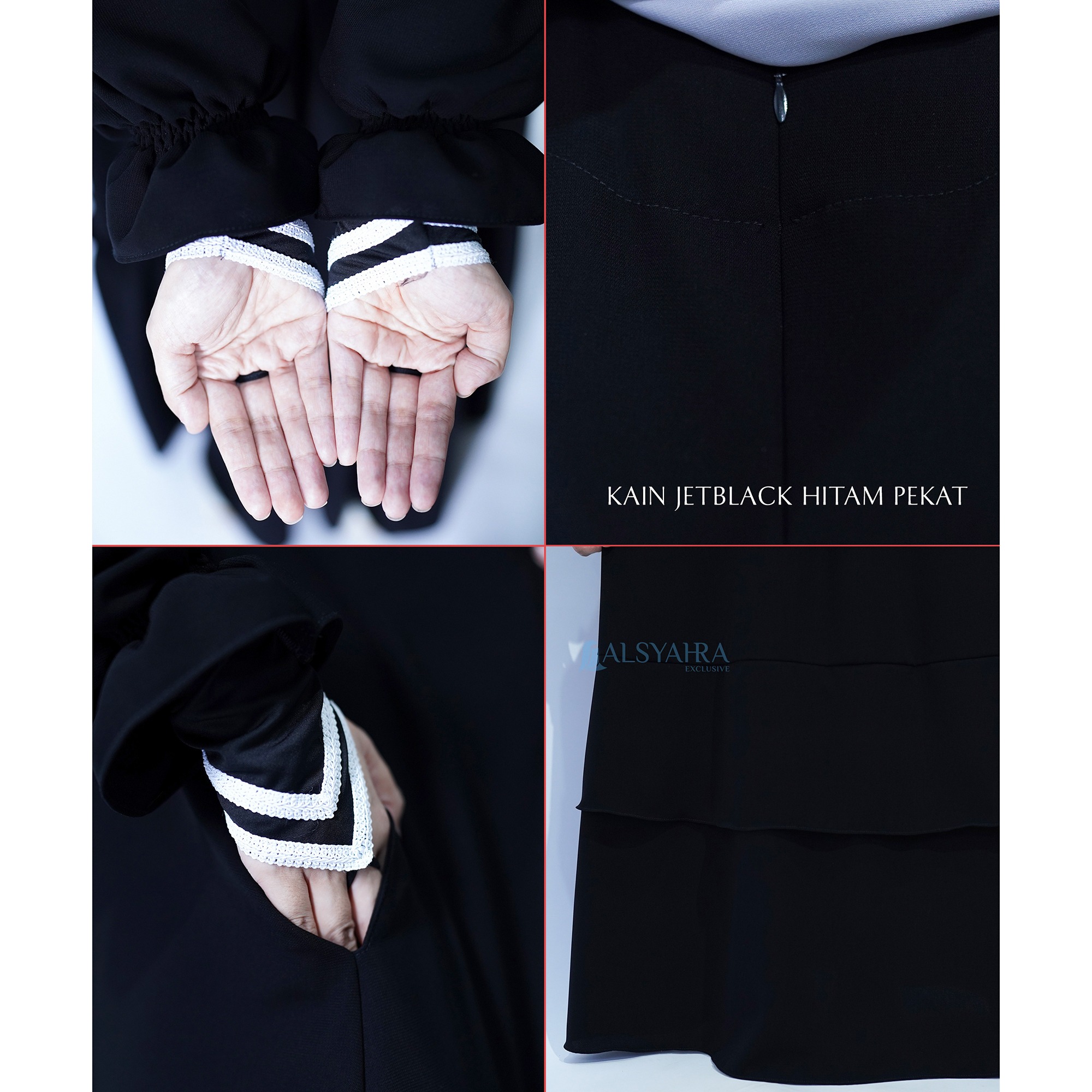 Alsyahra Exclusive - Abaya Gamis Syari Salamah Jetblack
