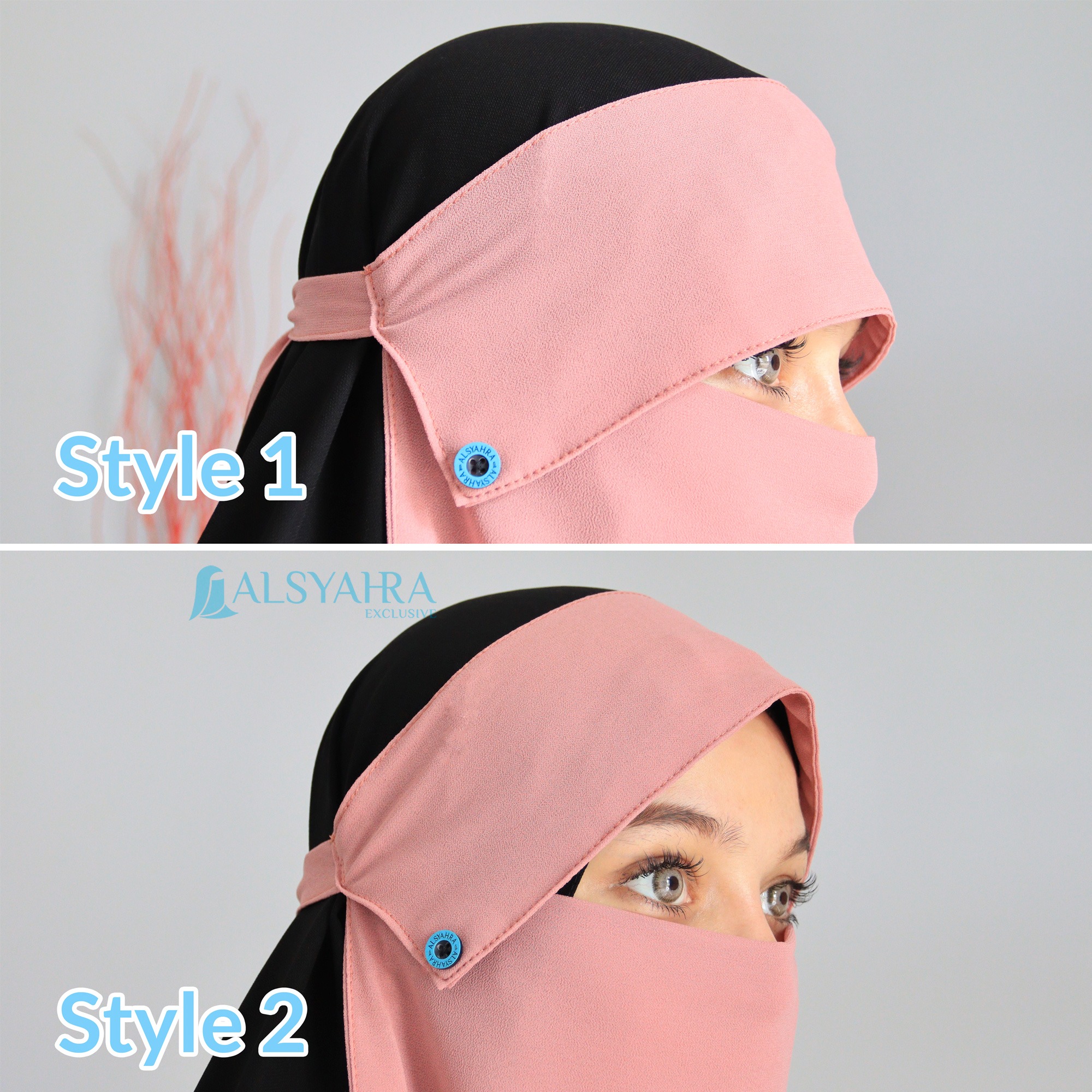 Alsyahra Exclusive - Niqab Poni Kancing Raudhah Sifon Cerruti Premium