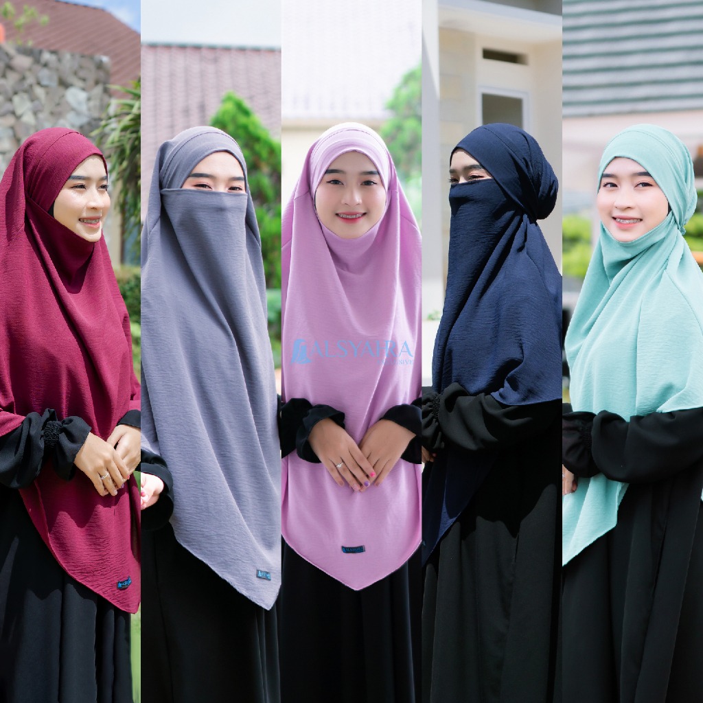 Alsyahra Exclusive - Khiban French Khimar Lancip V Ayumi Crinkle Airflow Premium Size L