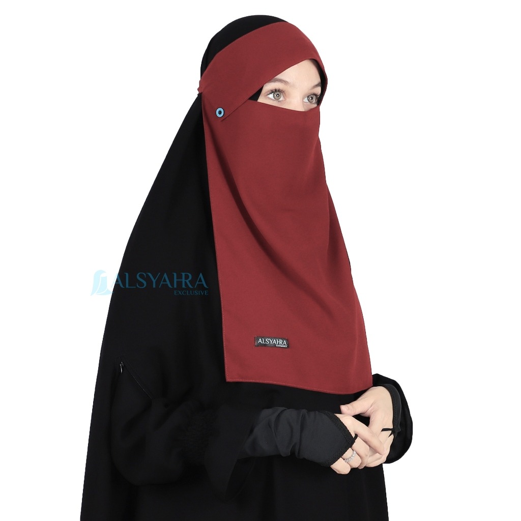 Alsyahra Exclusive - Niqab Poni Kancing Raudhah Sifon Cerruti Premium