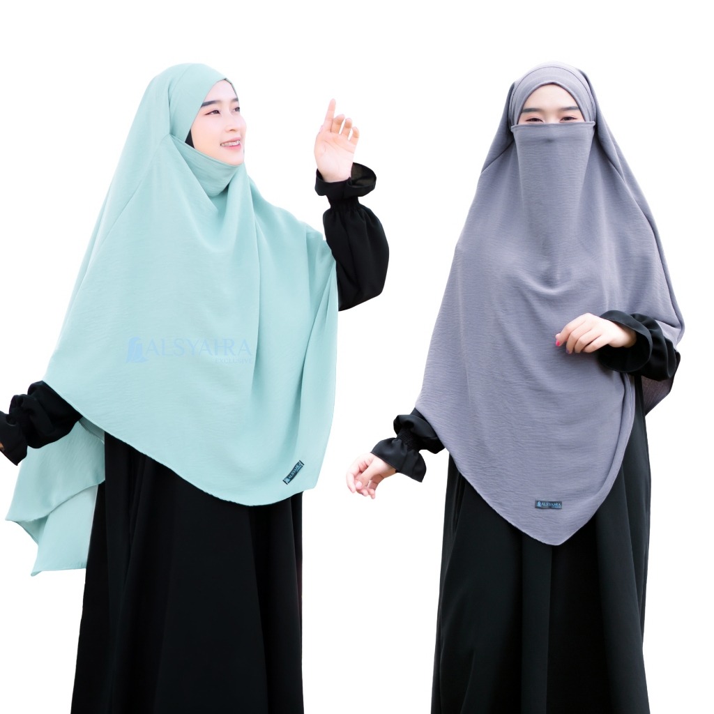Alsyahra Exclusive - Khiban French Khimar Lancip V Ayumi Crinkle Airflow Premium Size L