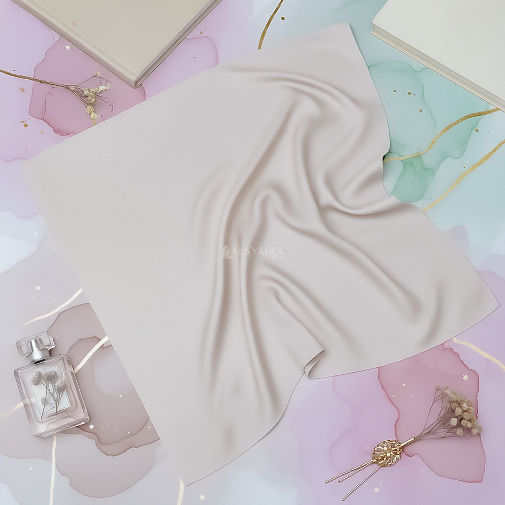 Alsyahra Exclusive - Set Hijab Segi Empat Square Cadar 2 Layer Sifon Cerruti Premium