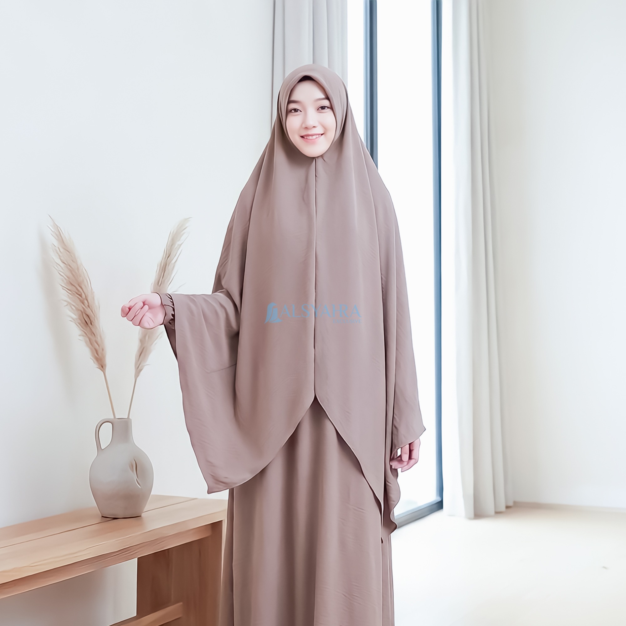 Alsyahra Exclusive - Set Khimar Square Cadar Tali Luxury Airflow