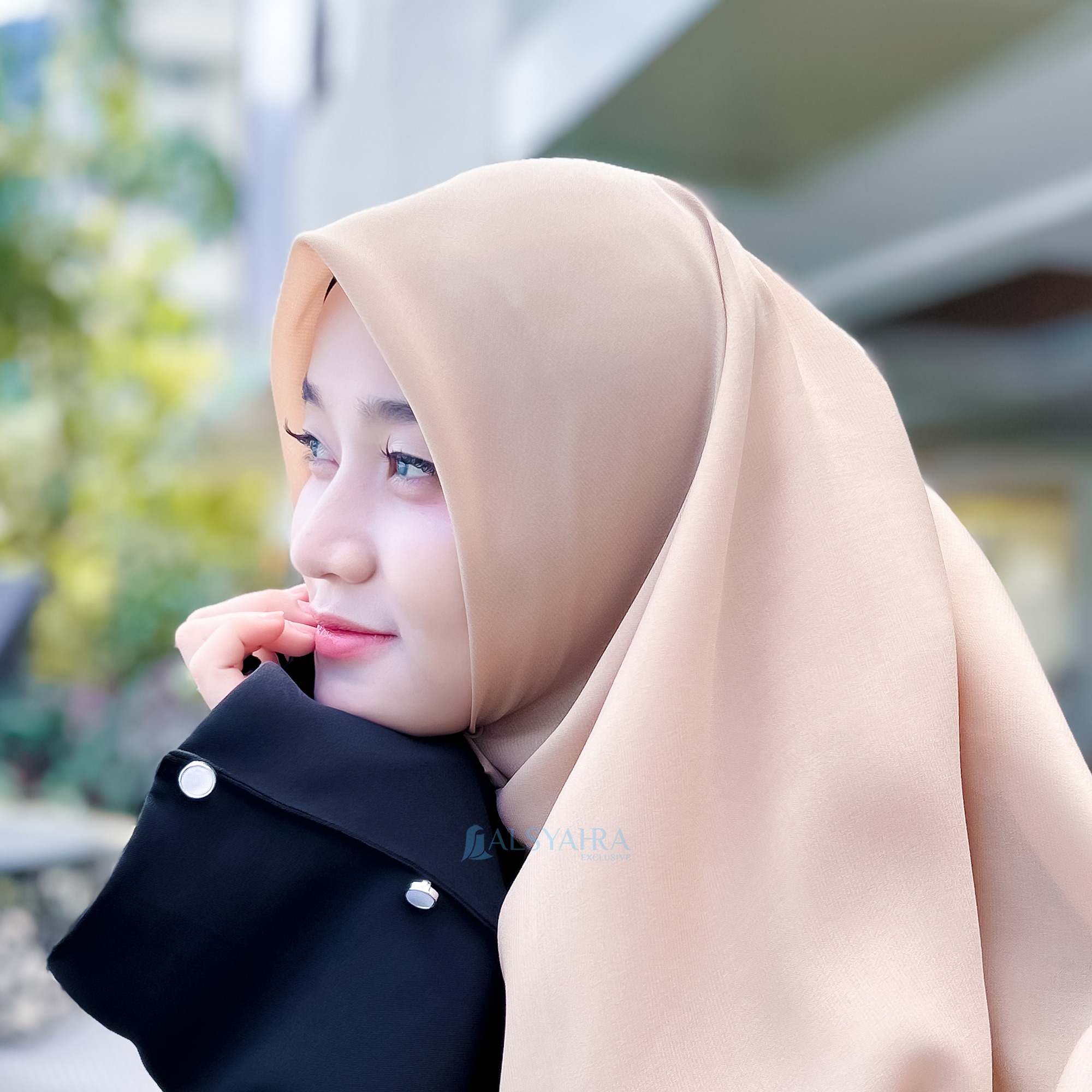 Alsyahra Exclusive - Set Hijab Segi Empat Square Cadar 2 Layer Sifon Cerruti Premium