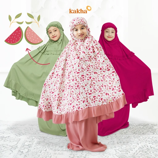 Image of Kakha - Mukena Anak Aqsa Series (1-9 Tahun) / Mukena Couple Ibu Anak / Mukena Rayon / Mukena balita / Mukena Anak Polos / Mukena Anak Motif