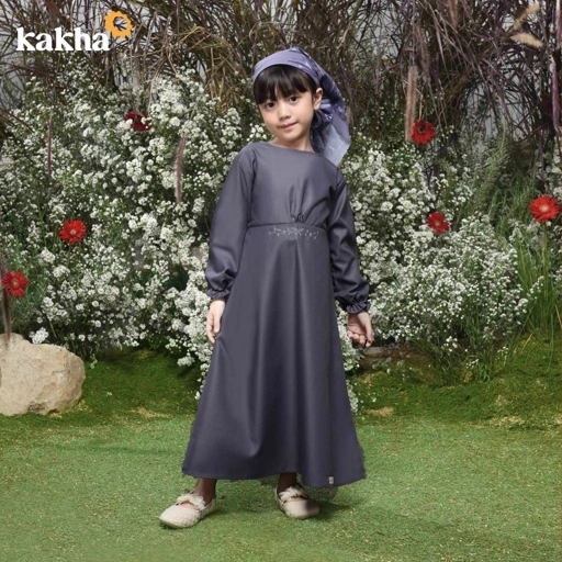 Image of CLEARANCE SALE - Kakha -  Gamis Anak Cappadocia Series Grey Lavender / Gamis Anak Perempuan / Dress Anak Perempuan / Gamis Couple Ibu Anak