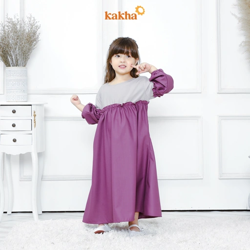 Image of CLEARANCE SALE - Kakha - Gamis Anak Raya Purple / Gamis Dewasa / Gamis Busui Friendly / Gamis Polos 