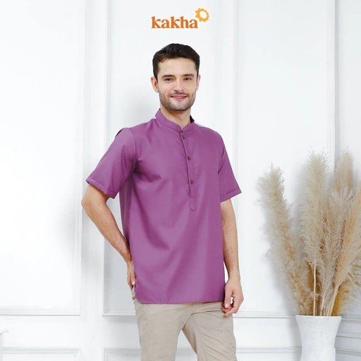 Image of CLEARANCE SALE - Kakha -  Koko Ayah Pendek Raya Purple / Koko Dewasa / Baju Muslim Pria