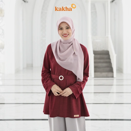 Image of Kakha x Alyssa Soebandono - Tunik Ibu Akasia / Baju Tunik Ibu / Tunik Muslim / Baju Couple Keluarga