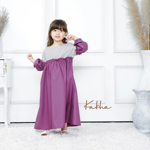 Image of CLEARANCE SALE - Kakha - Gamis Anak Raya Purple / Gamis Dewasa / Gamis Busui Friendly / Gamis Polos 
