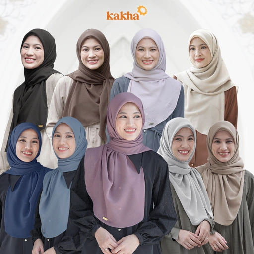 Image of Kakha X Malika Sessario - New Arrival - Hijab Oval Square / Hijab Polos / Hijab Segiempat