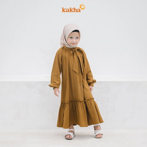 Image of Kakha x Alyssa Soebandono - Gamis Anak Borneo / Baju Muslim Anak Perempuan / Gamis Anak Muslim / Baju Couple Keluarga