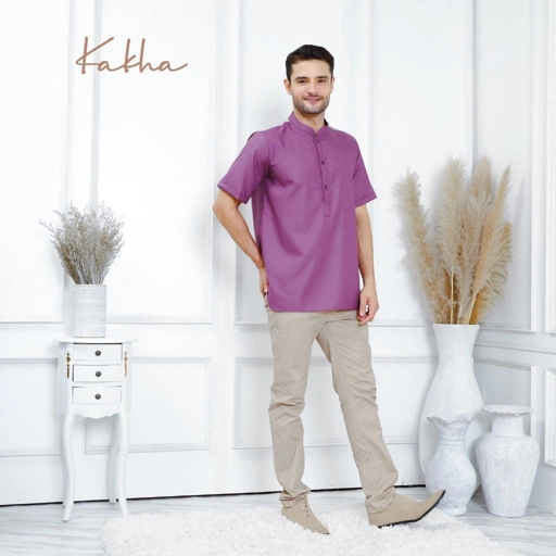 Image of CLEARANCE SALE - Kakha -  Koko Ayah Pendek Raya Purple / Koko Dewasa / Baju Muslim Pria