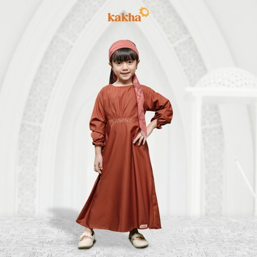 Image of  CLEARANCE SALE - Kakha - Gamis Anak Cappadocia Series Brick Terracotta / Gamis Anak Perempuan / Dress Anak Perempuan / Gamis Couple Ibu Anak