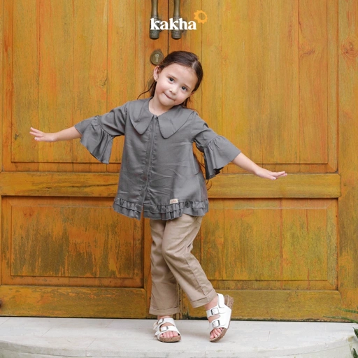 Image of CLEARANCE SALE - Kakha - Tunik Anak Danika Series Grey / Tunik Anak / Sarimbit Keluarga Danika - Sarimbit Keluarga Muslim