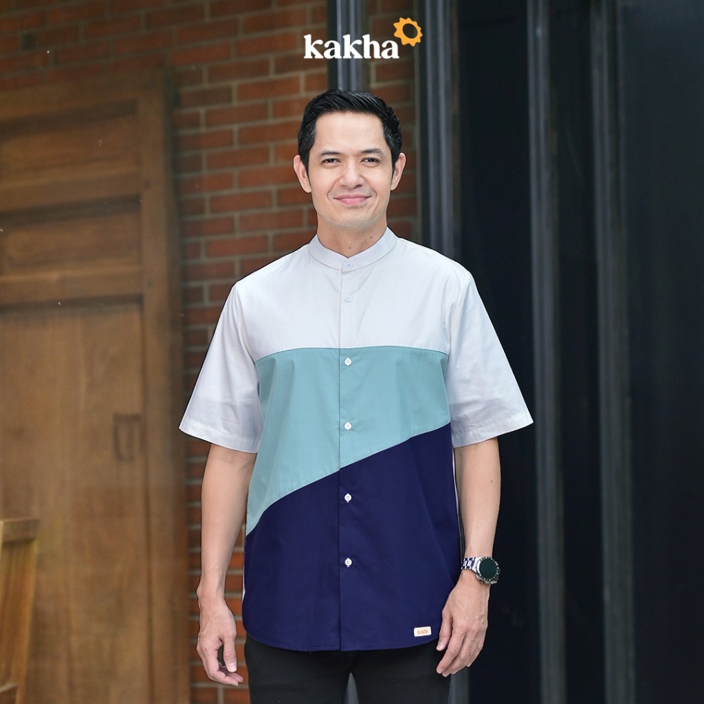 Ammar Broken White - Kemeja Koko Ayah Pendek