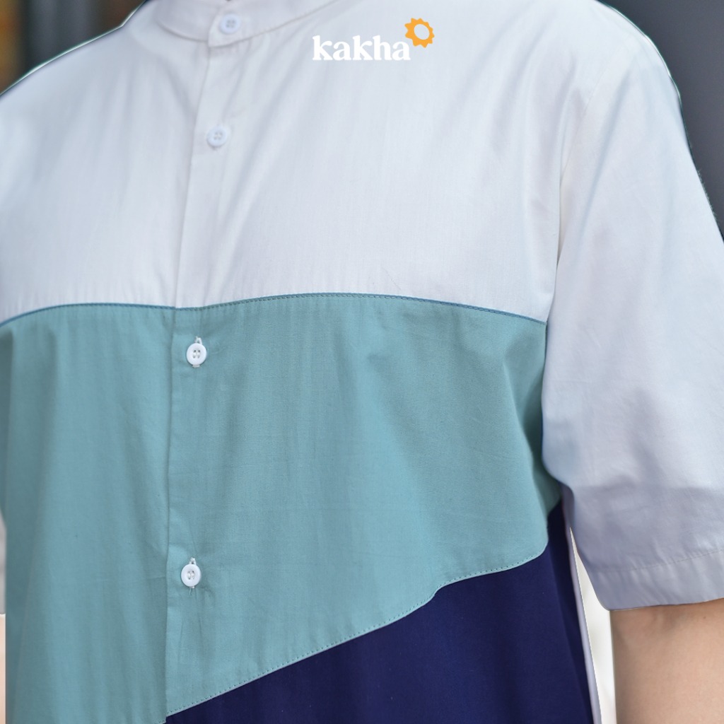 Ammar Broken White - Kemeja Koko Ayah Pendek