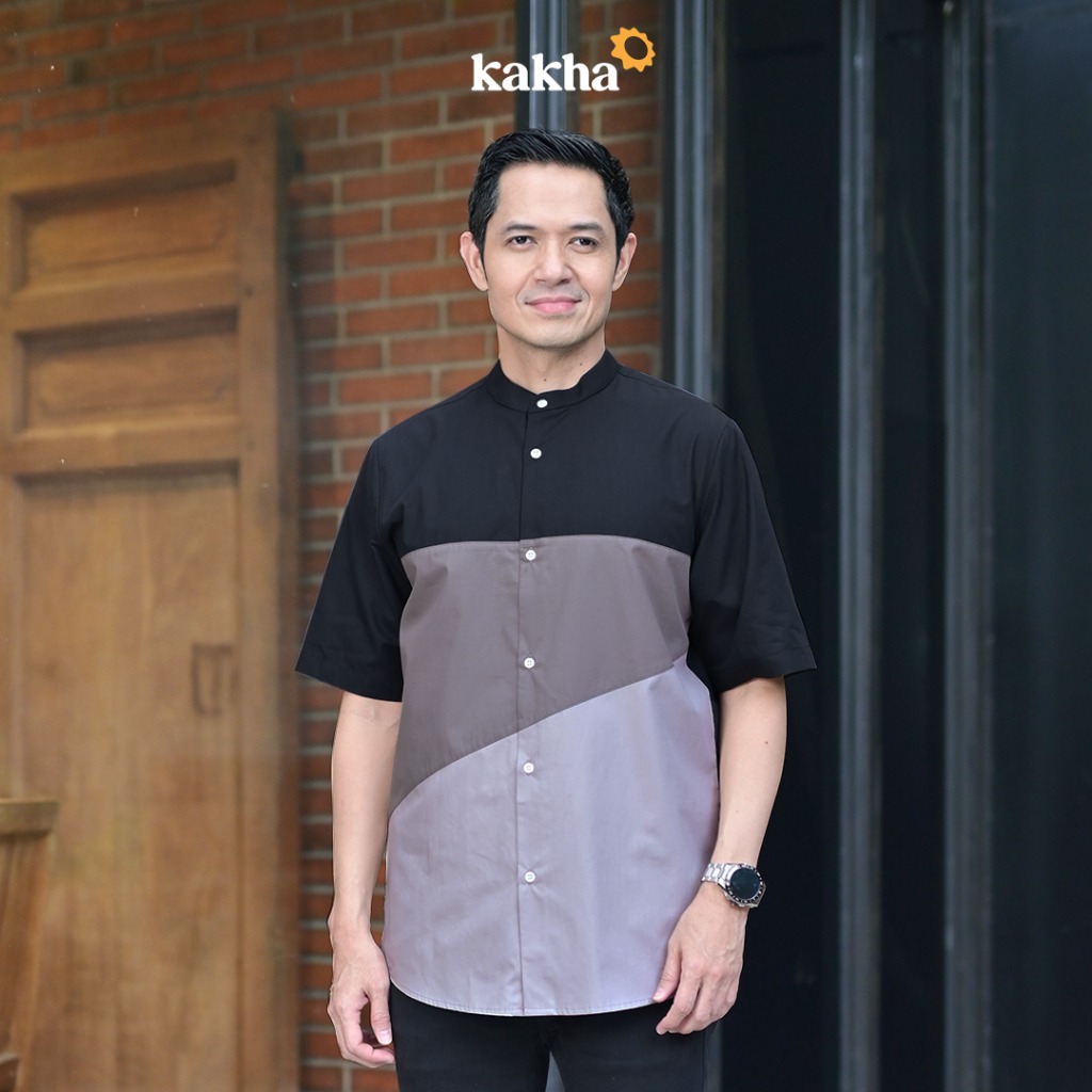 Ammar Black - Kemeja Koko Ayah Pendek