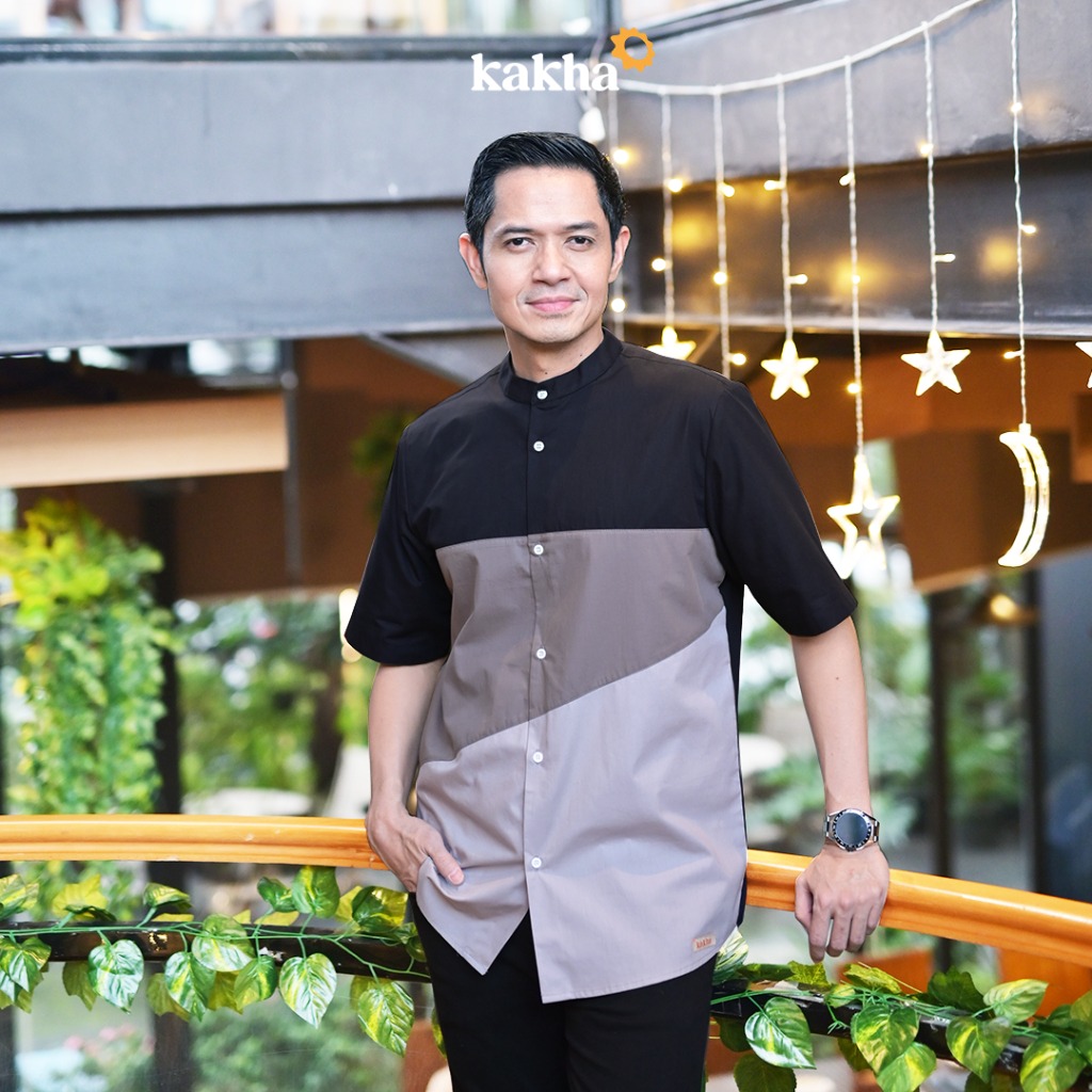 Ammar Black - Kemeja Koko Ayah Pendek