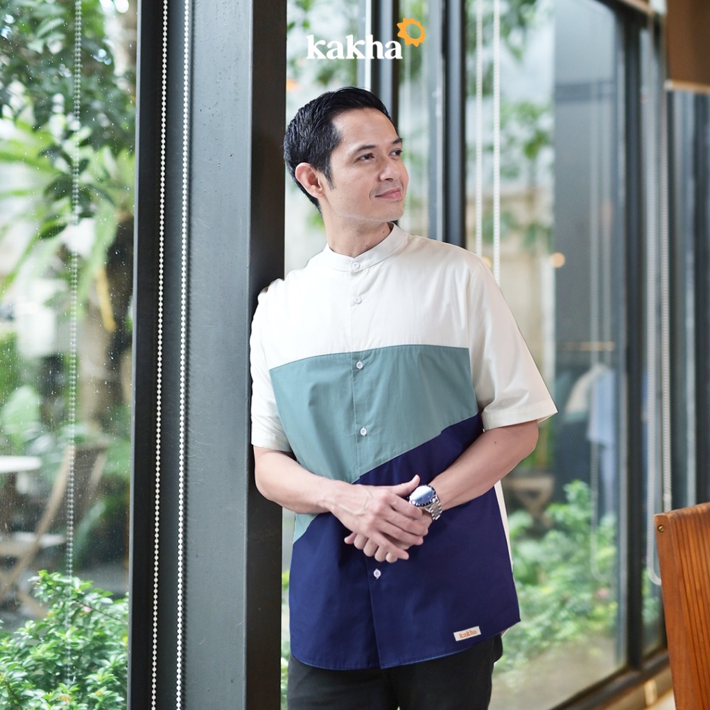 Ammar Broken White - Kemeja Koko Ayah Pendek