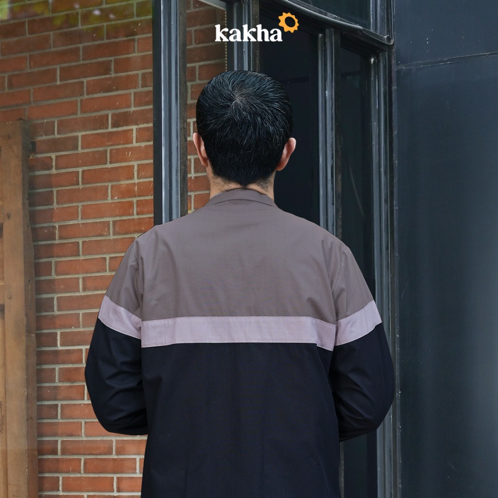Qolbi Black - Kemeja Koko Ayah Panjang
