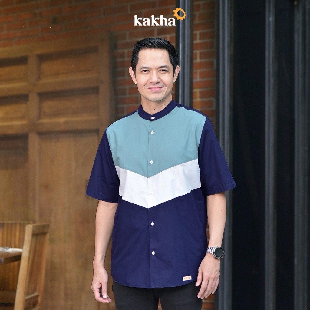 Osman Navy - Kemeja Koko Ayah Pendek