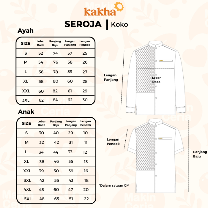 Seroja - Kemeja Koko Ayah Pendek 