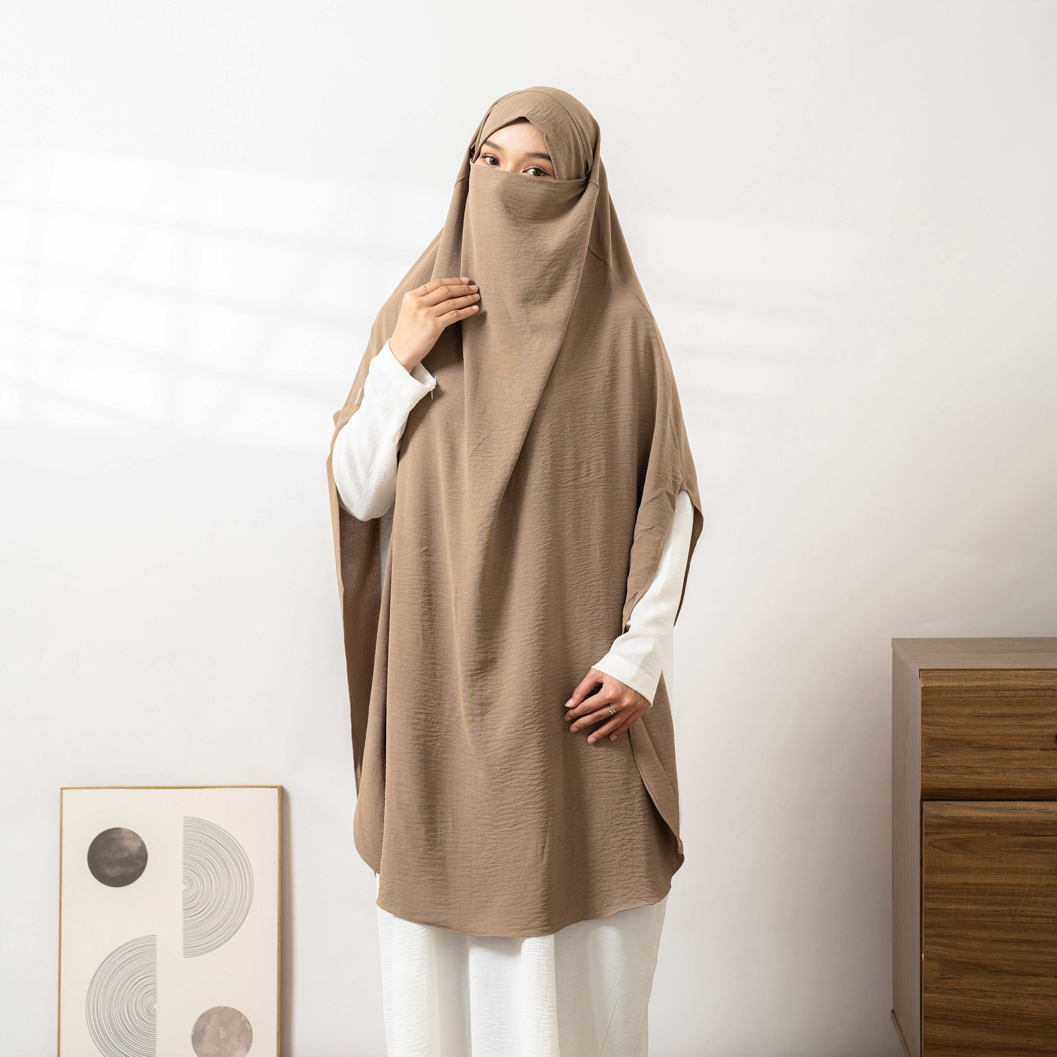 Qiana Long French Khimar Instant | Hijab Khimar Cringkle Syari By Umnawear