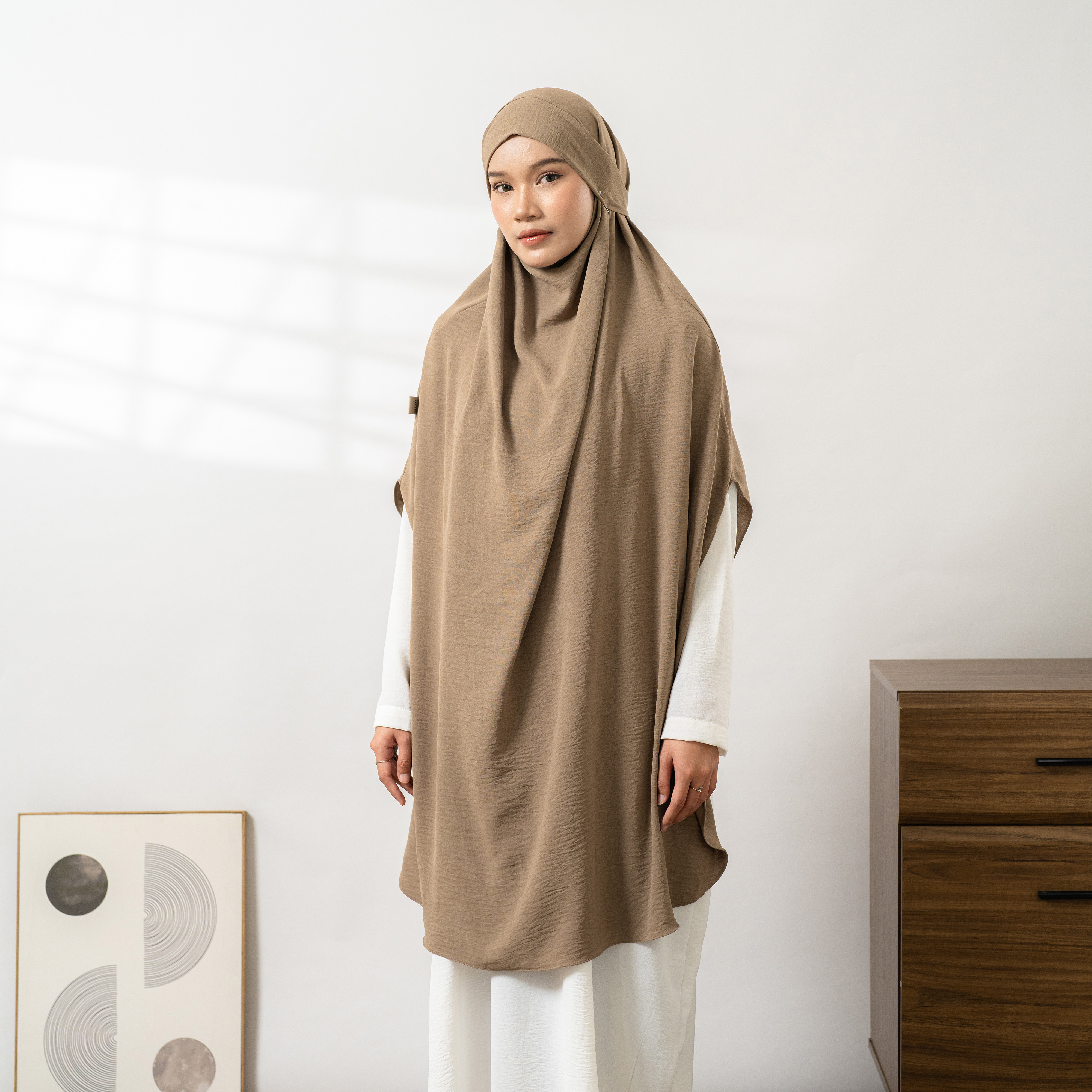 Qiana Long French Khimar Instant | Hijab Khimar Cringkle Syari By Umnawear
