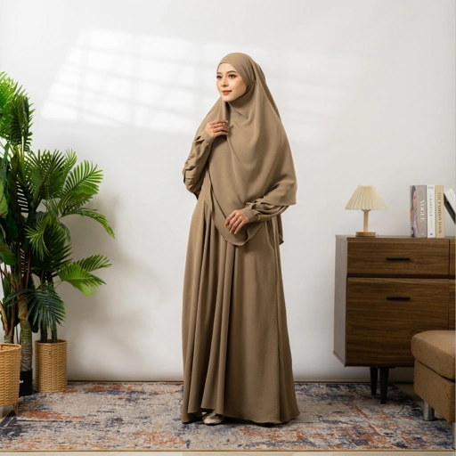 Image of Ummayah Abaya Set Khimar Wanita Set Abaya Murah Dress Gamis Syari By Umnawear