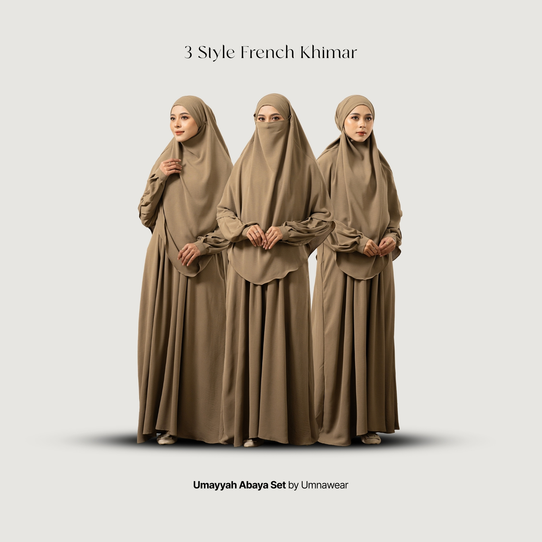 Ummayah Abaya Set Khimar Wanita Set Abaya Murah Dress Gamis Syari By Umnawear