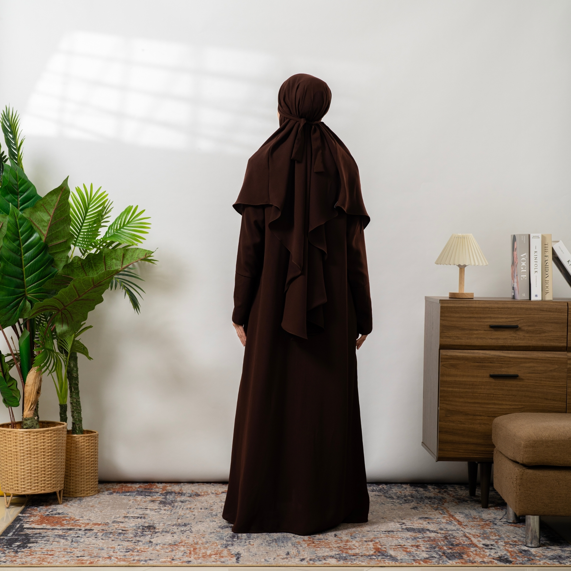 Deena Gamis Set French Khimar Abaya Syari Pergelangan Kancing Natail Umroh Lebaran By Umnawear