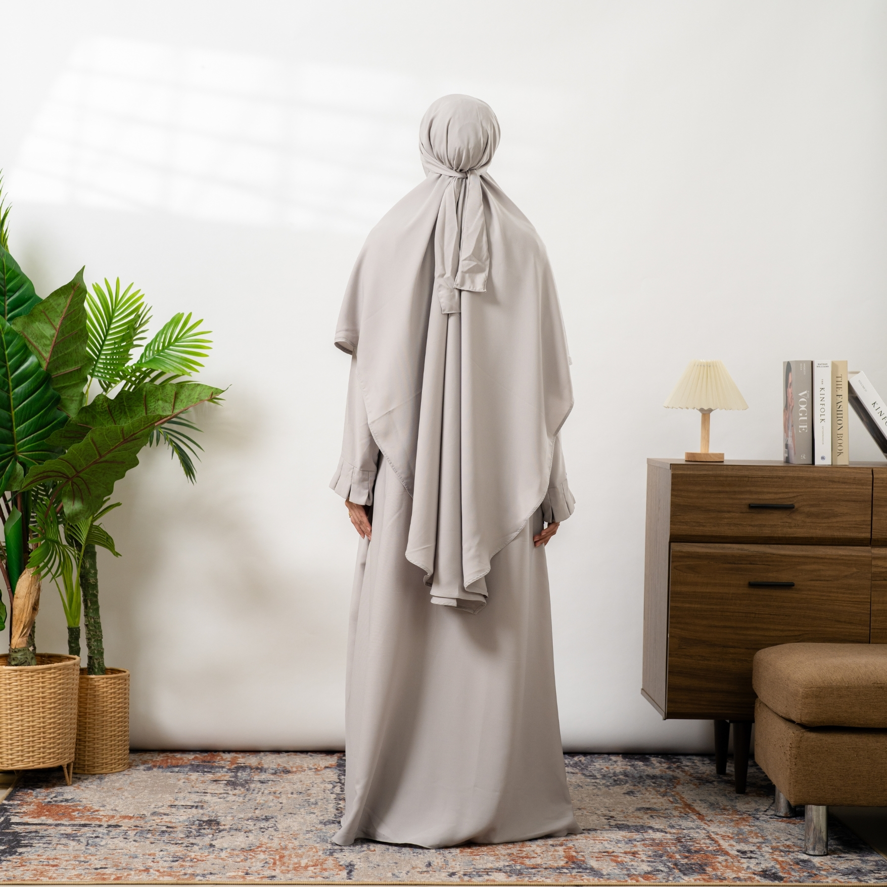 Hanna Abaya Set French Khimar Bahan Natail Gamis Pergelangan Rempel Syari Umroh Lebaran By Umnawear