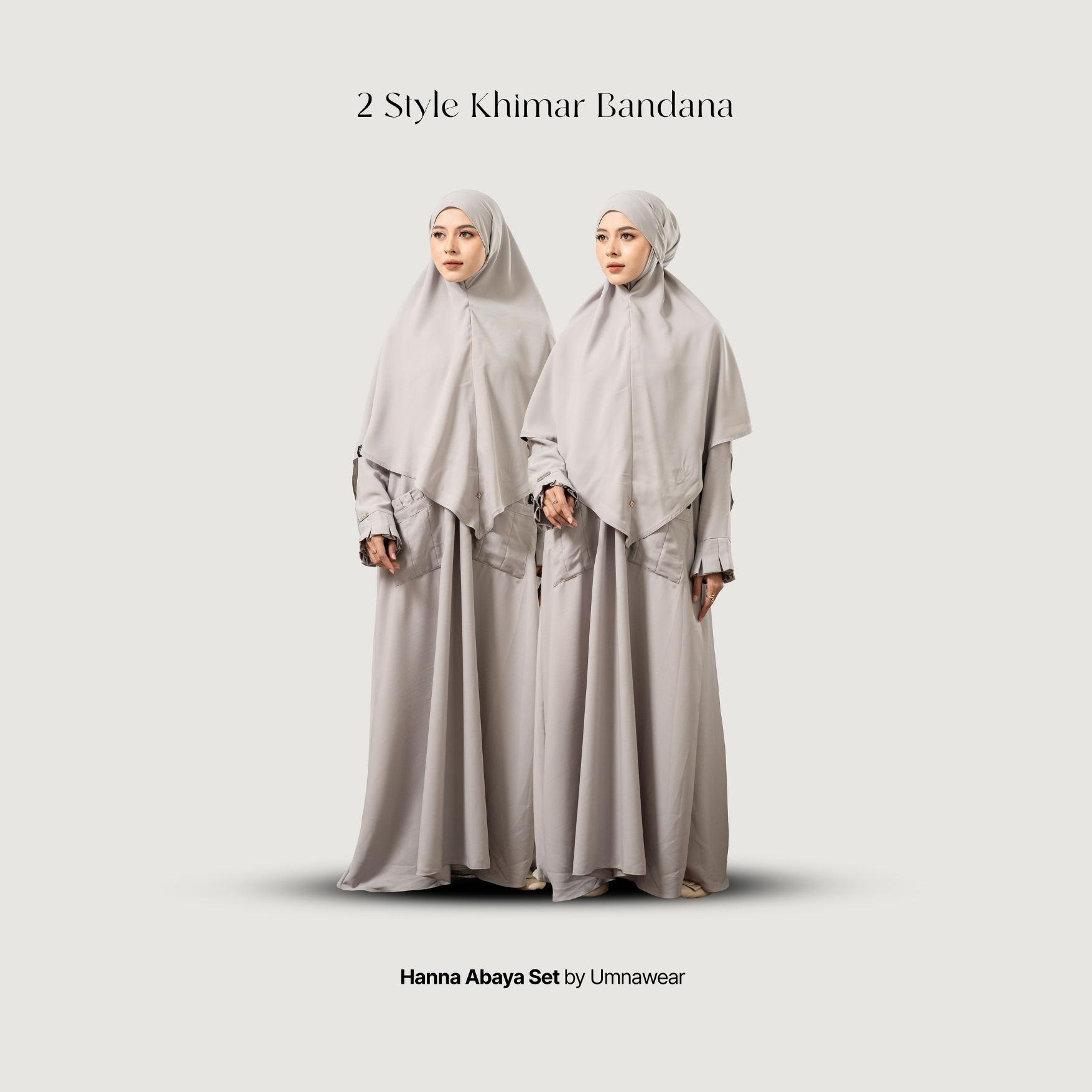 Hanna Abaya Set French Khimar Bahan Natail Gamis Pergelangan Rempel Syari Umroh Lebaran By Umnawear