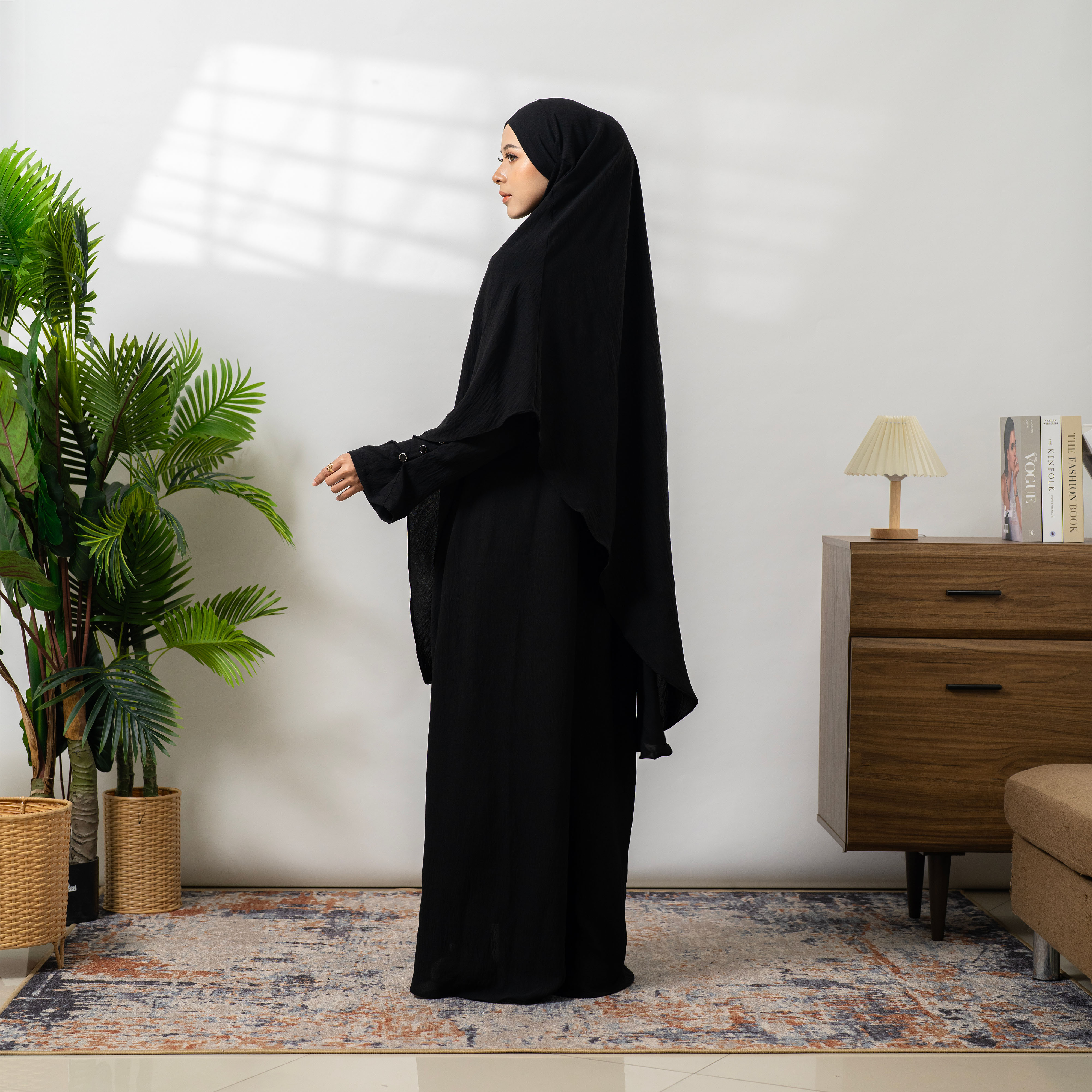 Salwa Set French Khimar | Abaya Syari Gamis Set Umroh Haji by Umnawear