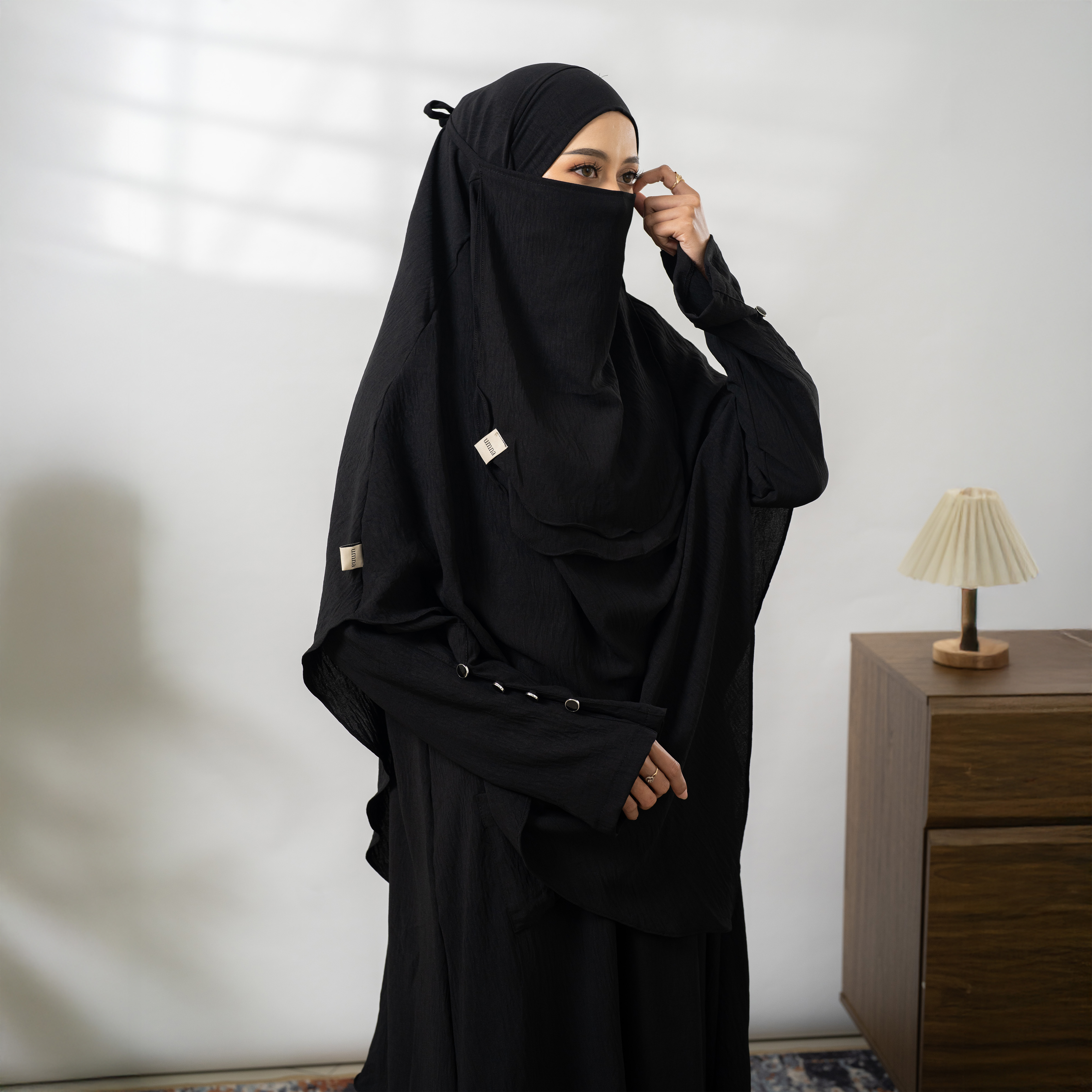 Salwa Set French Khimar | Abaya Syari Gamis Set Umroh Haji by Umnawear