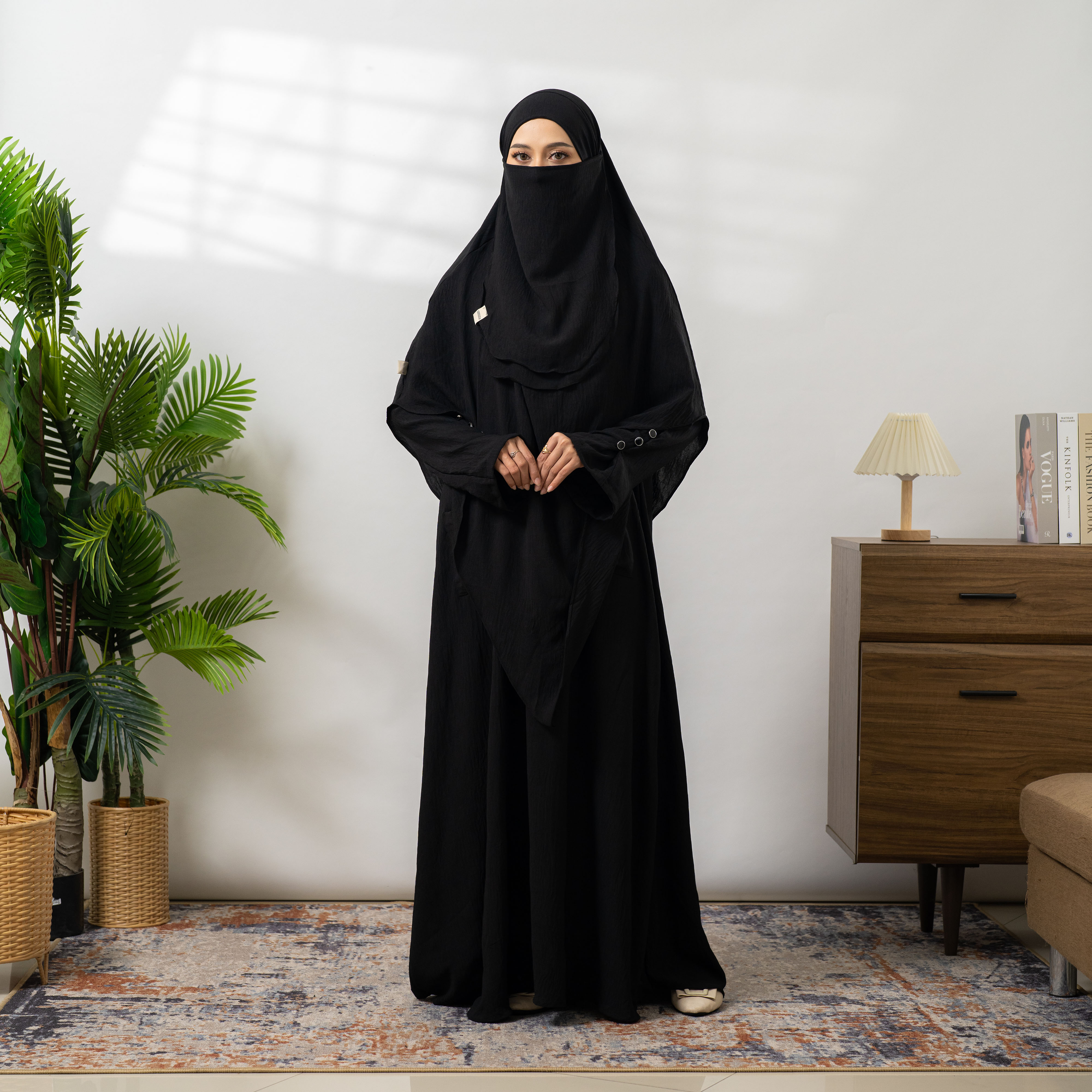 Salwa Set French Khimar | Abaya Syari Gamis Set Umroh Haji by Umnawear