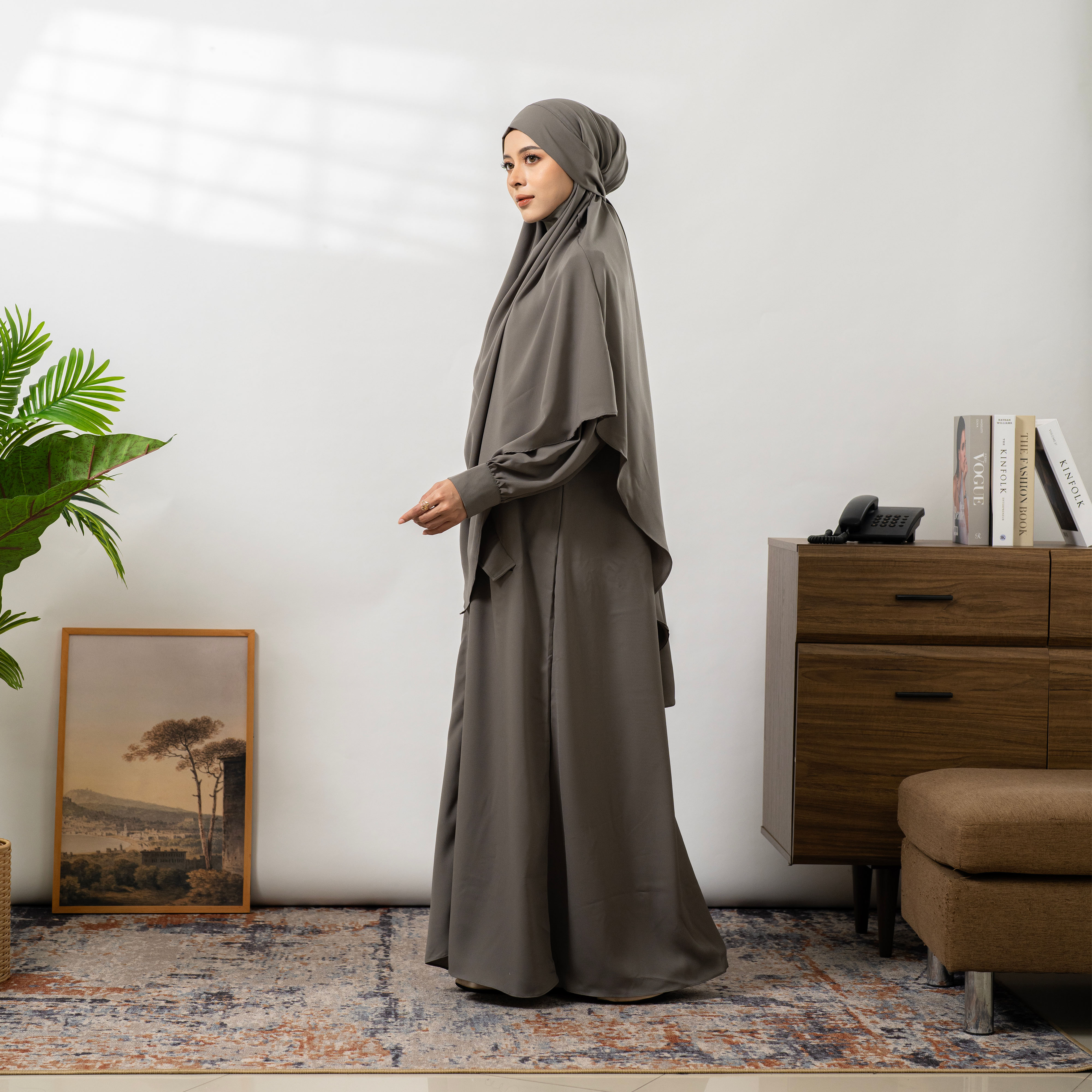 Namira Gamis Set French Khimar Bahan Madeline Terbaru Abaya Syari Umroh Haji hari Lebaran By Umnawear